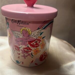Cath Kidston Pink Cherub Floral Ceramic Jar with Heart Lid